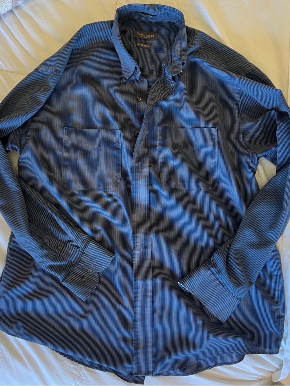 Van Heusen Navy Pinstripe Button-Up Shirt